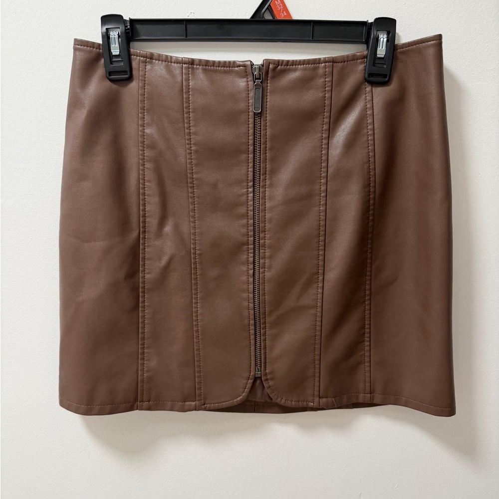 Free People Layla Vegan Leather Mini Skirt